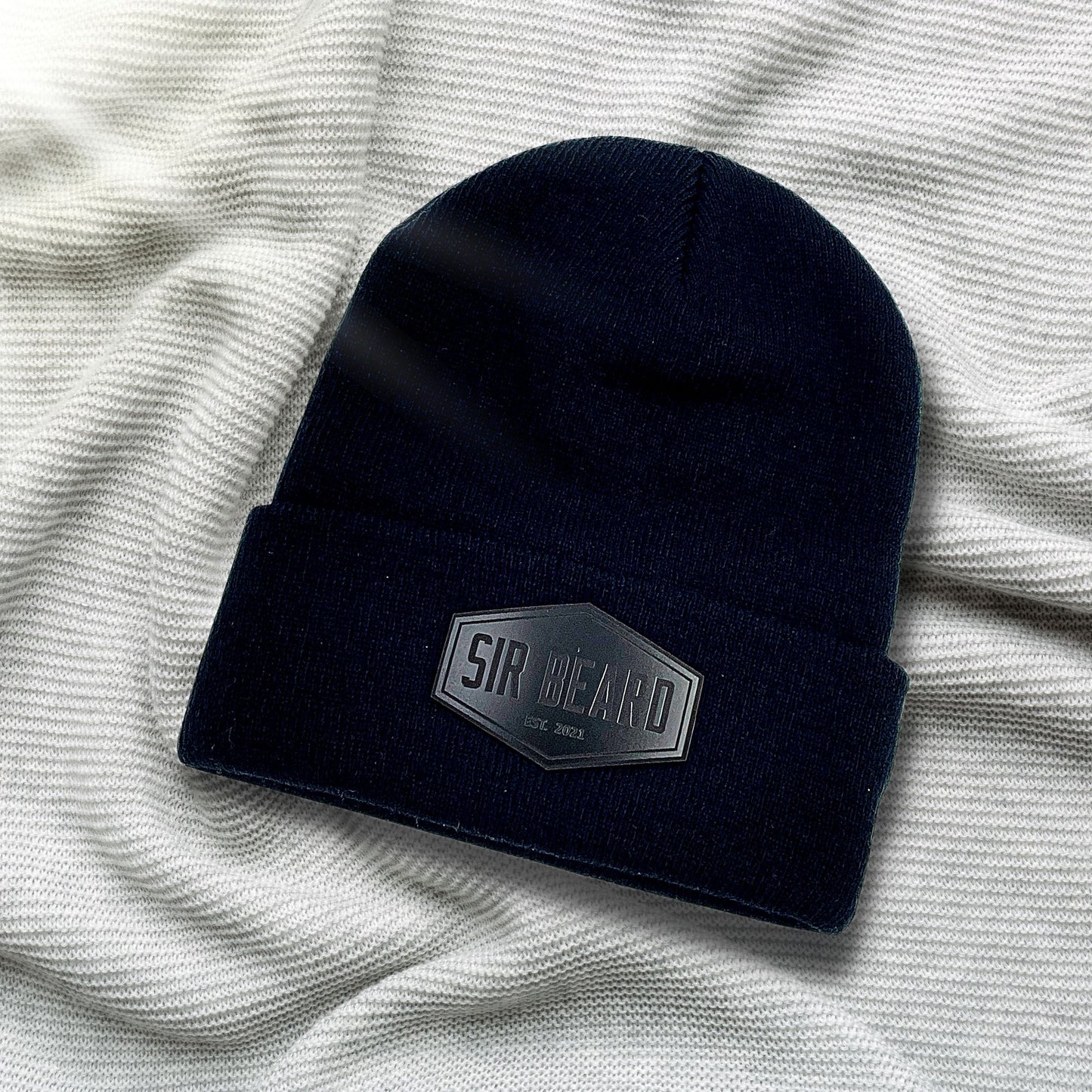 Sir Beard Black Cuffed Beanie (Black)