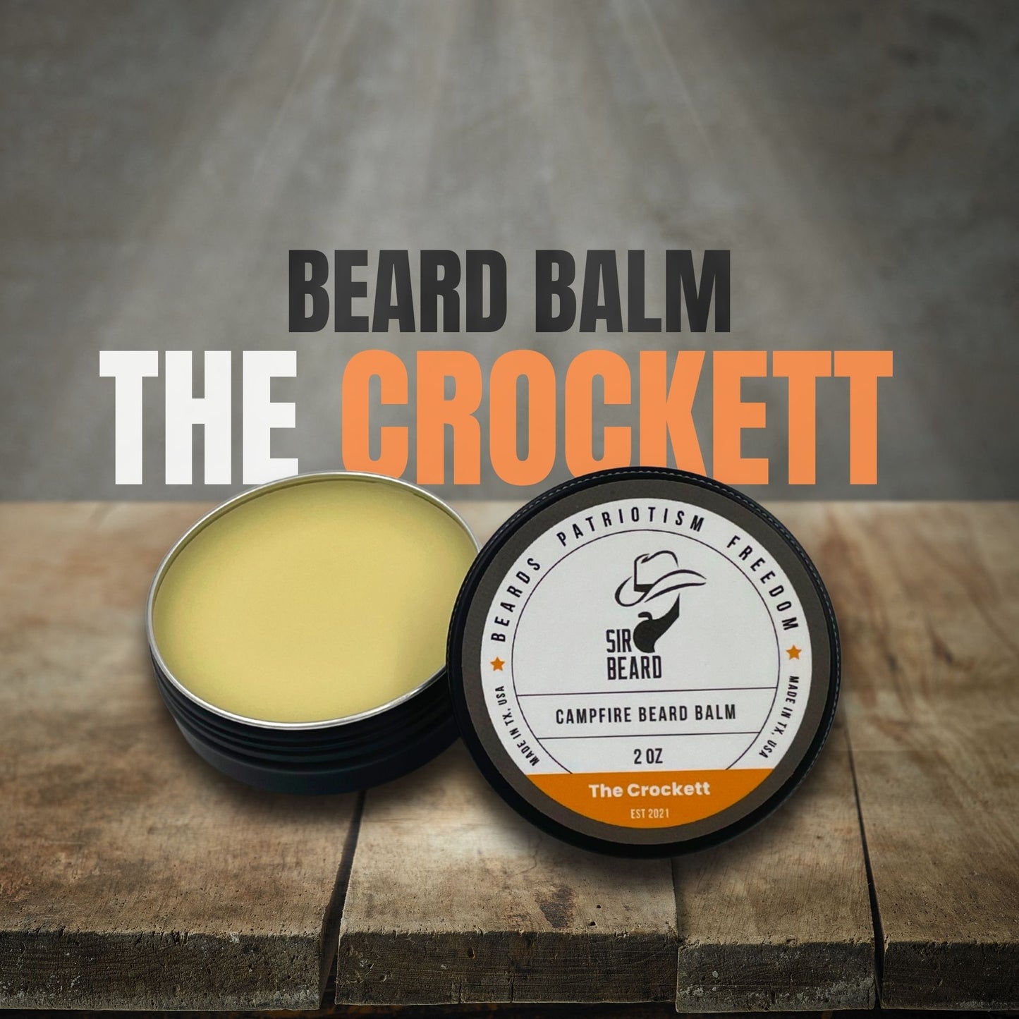 Sir Beard Texas Beard Balm open (The Crockett)