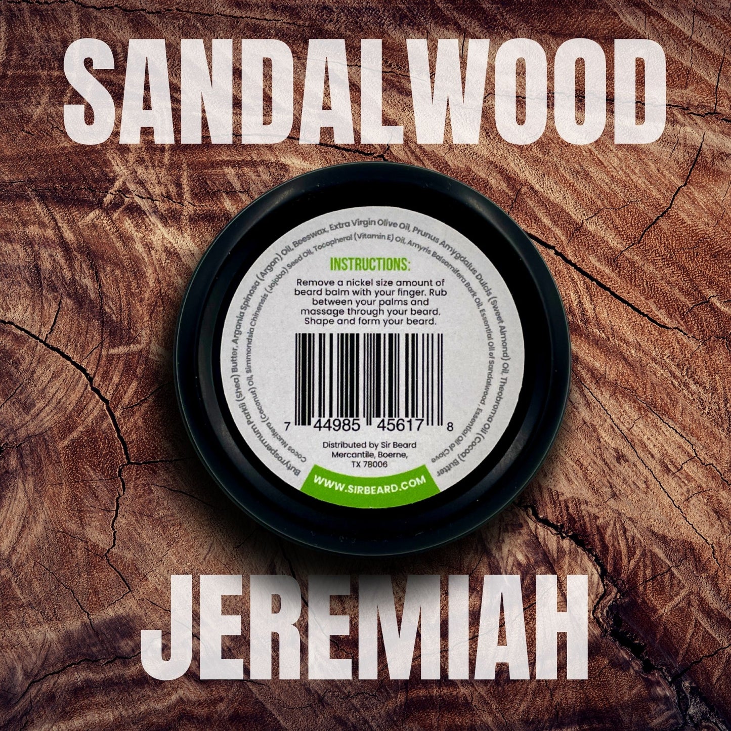 Sir Beard Texas Beard Balm Ingredients (The Jeremiah)